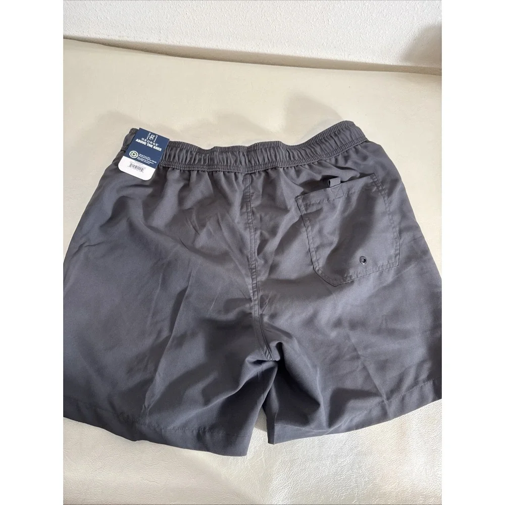 George Above the Knee Swim Shorts Mens Medium Gray Pockets 6 in Inseam NEW